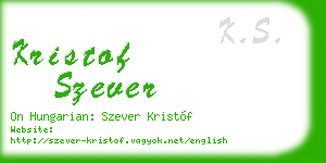kristof szever business card