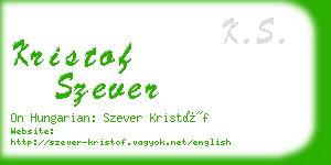 kristof szever business card